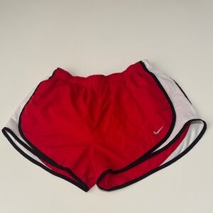 Nike Women's Red and White Athletic Shorts
